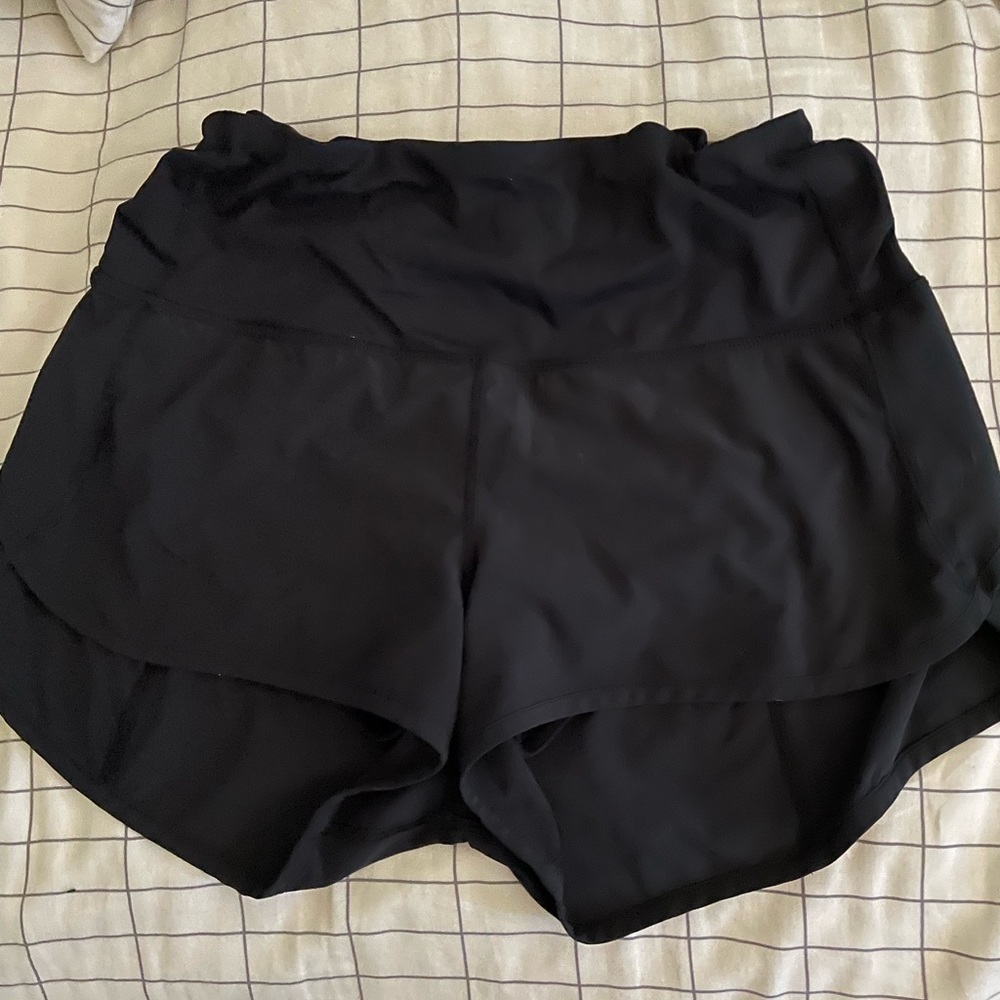 high waisted black speed up shorts